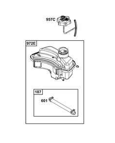 Fuel Supply Group Diagram and Parts List for 93J0B-0109-H1  Briggs and Stratton Engine